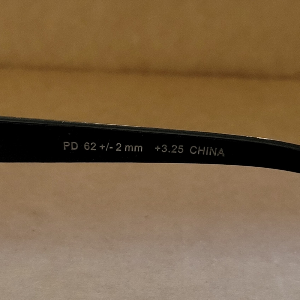 Wide Frame Solid Black Reader Glasses +3.25 Stren… - image 5